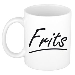 Naam cadeau mok / beker Frits met sierlijke letters 300 ml