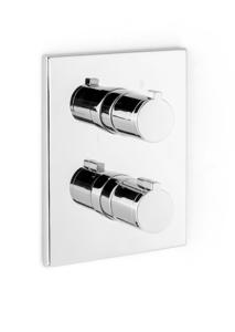 Blaufoss Smartbox de Luxe thermostatische inbouw douchekraan 2 functies glanzend chroom