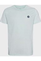 Kronstadt Regular Fit T-Shirt ronde hals groen/wit, Gestreept
