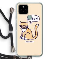 Miauw: Pixel 5 Transparant Hoesje met koord