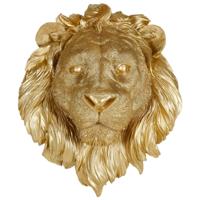 Ostaria Muur ornament Leeuw - goud - hars - 27 x 15 x 33 cm - decoratieve leeuwenkop