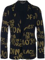 Comme Des Garçons Pre-Owned typographic-print blazer - Bleu - thumbnail