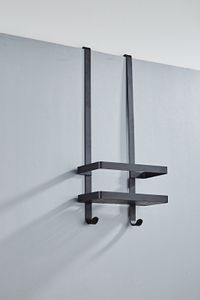 Doucherek SaniClear Nero | Aan douchewand | 52x23x12 cm | Messing | Rechthoek | Zwart mat
