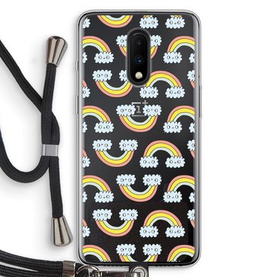 Regenboog: OnePlus 7 Transparant Hoesje met koord