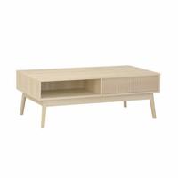 sweeek - Salontafel in walnootkleurig hout, linear, L 110 x B 59 x H