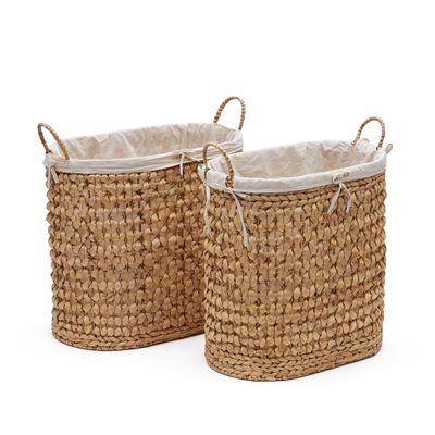 Kave Home Wasmand 'Tressa' Natuurvezel, Set van 2 stuks