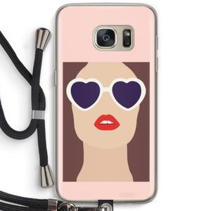 Red lips: Samsung Galaxy S7 Transparant Hoesje met koord