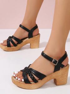 Synthetic Leather Summer Slide Sandals