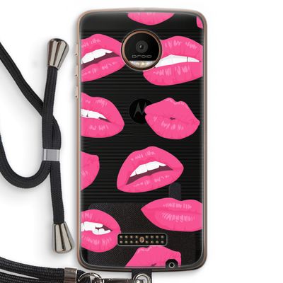Bite my lip: Motorola Moto Z Force Transparant Hoesje met koord