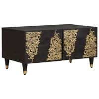 Salontafel Zwart 80 x 50 x 40 cm Massief Mango Hout