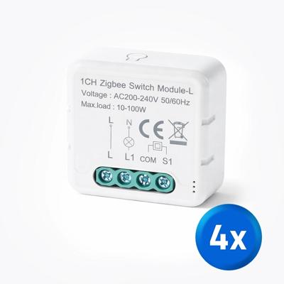 Zigbee inbouwschakelaar 1 gang - Set van 4 Zigbee inbouwschakelaar 1 gang - Set van 4