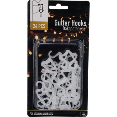 Verlichting ophanghaakjes - 24x st - dakgoot haakjes? - kerstverlichting ophangen