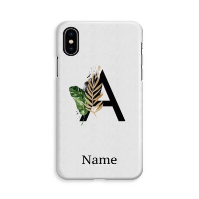 Charcoal Flora: iPhone X Volledig Geprint Hoesje