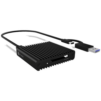 ICY BOX IB-CR404-C31, Kartenleser, CF Exp. 2.0 Type-B, USB 3.2 Gen 2, LED, Aluminium Externe geheugenkaartlezer USB-C, USB-A 3.2 Gen 2 Zwart