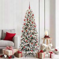 VidaXL Kunstkerstboom wit 180 cm pvc en plastic en staal en pe
