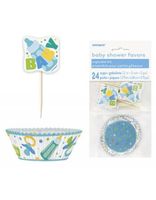 Baby shower cupcake set blauw