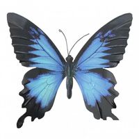 Wanddecoratie Vlinder Blauw met Zwart - thumbnail