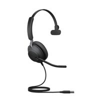Jabra Evolve2 40 Headset Bedraad Hoofdband Kantoor/callcenter USB Type-A Bluetooth Zwart