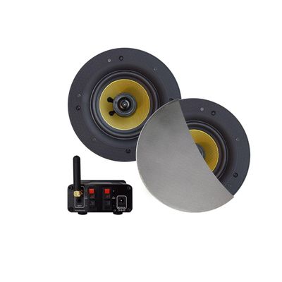 Aquasound Bluetooth Audio bluetooth audiosysteem - (70 watt / bt4.0 / auto-aux) - met samba speakerset (mat chroom) - 230v/24v bmn70easy-zc