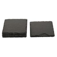 4x Luxe leisteen onderzetters vierkant 10 cm 4x Luxe leisteen onderzetters vierkant 10 cm