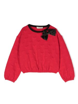 TWINSET Kids pull à motif cœur embossé - Rouge