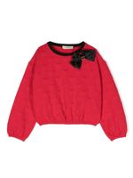 TWINSET Kids pull à motif cœur embossé - Rouge