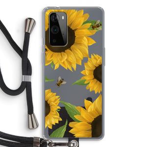 Sunflower and bees: OnePlus 9 Pro Transparant Hoesje met koord