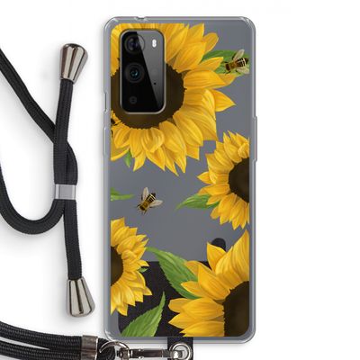 Sunflower and bees: OnePlus 9 Pro Transparant Hoesje met koord