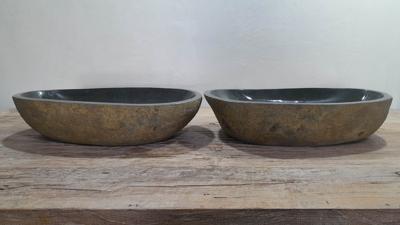 Waskommen riviersteen set RXL250303AB, 65x36x15 cm