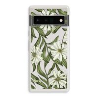 Wit bloemenpatroon: Google Pixel 6 Pro Transparant Hoesje