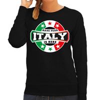 Have fear Italy is here / Italie supporter sweater zwart voor dames - thumbnail