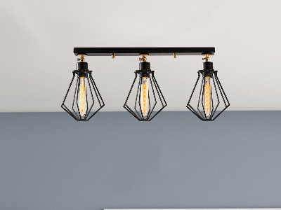 Plafondlamp OYANI 3 lampen zwart