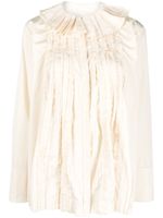Jil Sander blouse à col volanté - Tons neutres