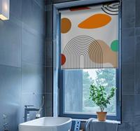 Boho-bogen raambekleding badkamer