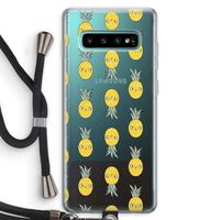 Ananas: Samsung Galaxy S10 Plus Transparant Hoesje met koord