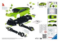 Ravensburger 3D-puzzel groene Lamborghini Huracán EVO - 108 stukjes - thumbnail