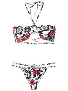 Amir Slama bikini à fleurs - Noir