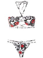 Amir Slama bikini à fleurs - Noir - thumbnail