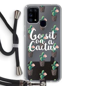 Cactus quote: Samsung Galaxy M31 Transparant Hoesje met koord