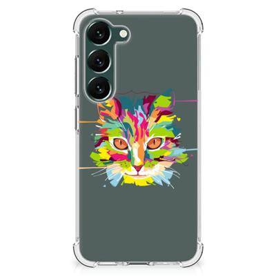 Samsung Galaxy S23 Plus Stevig | Bumper Hoesje | Cat Color Samsung Galaxy S23 Plus Stevig | Bumper Hoesje | Cat Color