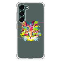 Samsung Galaxy S23 Plus Stevig | Bumper Hoesje | Cat Color