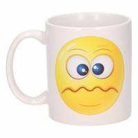 Koffie mok - smile emoticon scheel - 300 ml - keramiek - beker