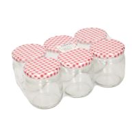 Set van 6x ronde inmaak potten / weckpotten 425 ml - thumbnail