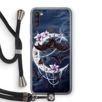 Vleermuizen Maan: Samsung Galaxy A11 Transparant Hoesje met koord