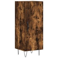 The Living Store Dressoir Smoked Oak - 34.5x34x90 cm - Duurzaam bewerkt hout en metaal