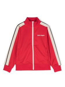 Palm Angels Kids veste zippée en coton à logo imprimé - Rouge