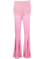 Blumarine pantalon en maille à coupe évasée - Rose