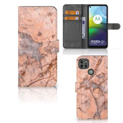 Motorola Moto G9 Power | Bookcase | Marmer Oranje