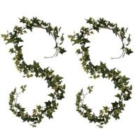 Mica Decorations klimop Hedera - 2x - hangplant/slinger - 180 cm - groen - Kunstplanten