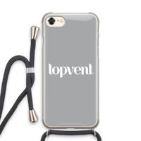 Topvent Grijs Wit: iPhone 8 Transparant Hoesje met koord